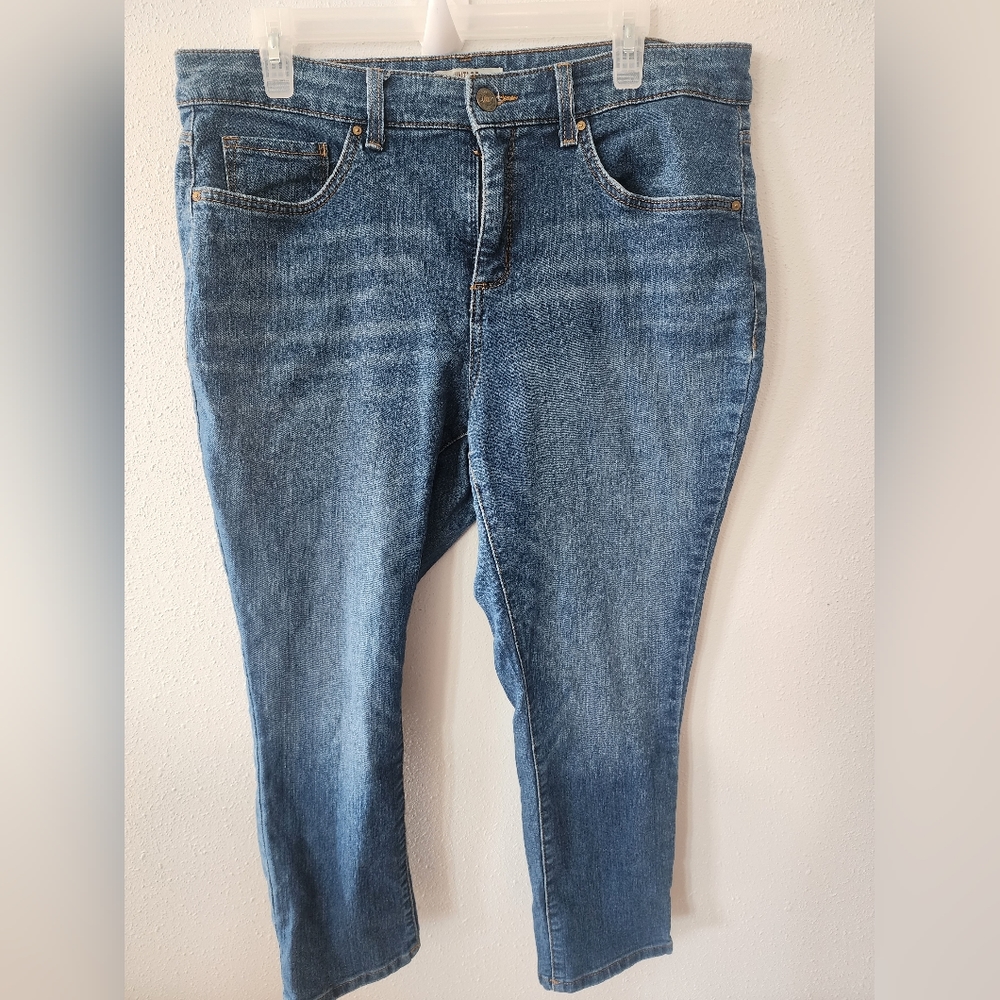 Vintage America size 16/33 boho crop jeans.